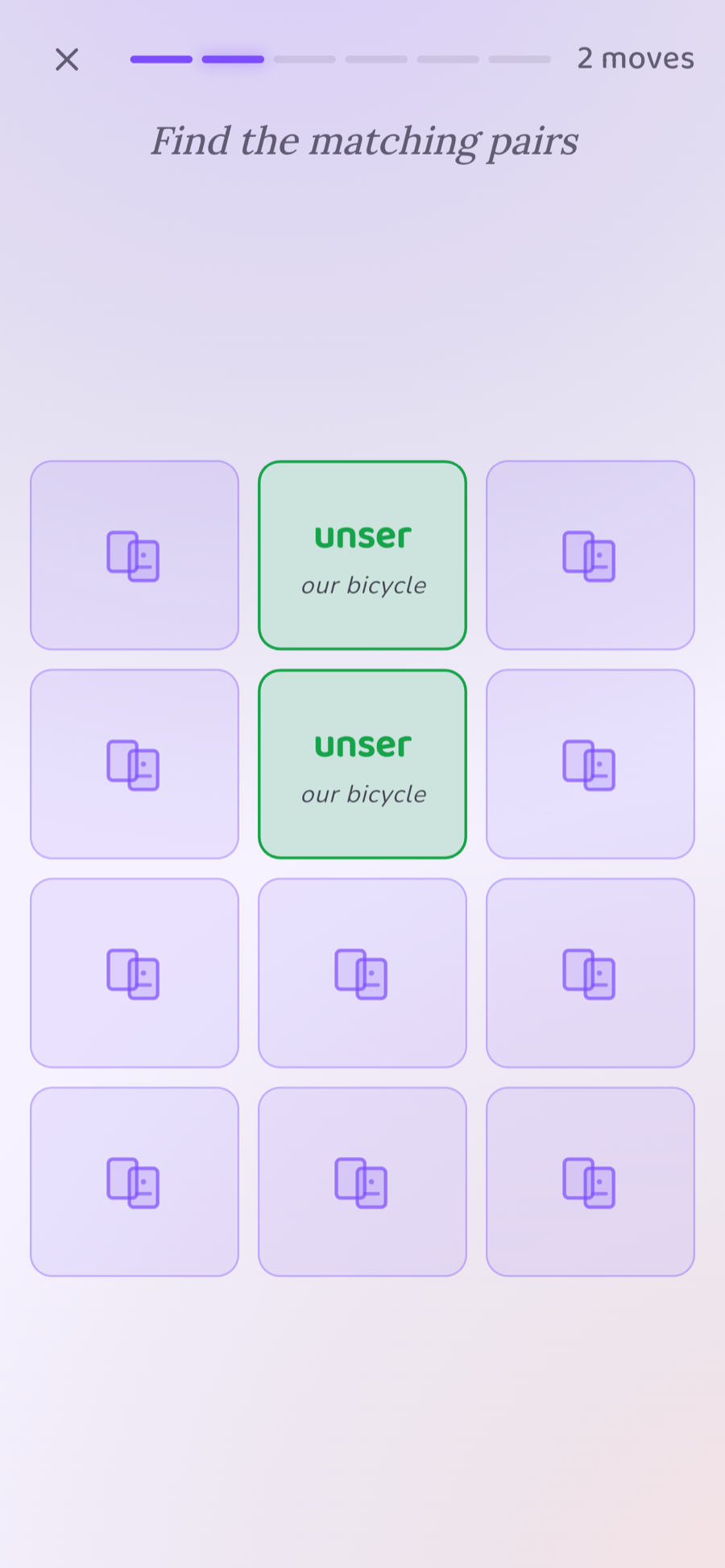 Word Match: find the pairs between a slip and the word that fixes it.